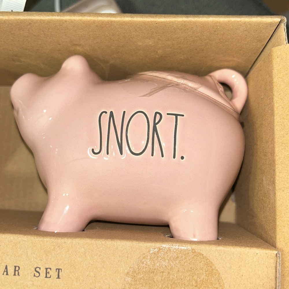 NWT Rae Dunn Piglet Creamer and Sugar Set Pink Gift Humor Collectible - Picture 8 of 8